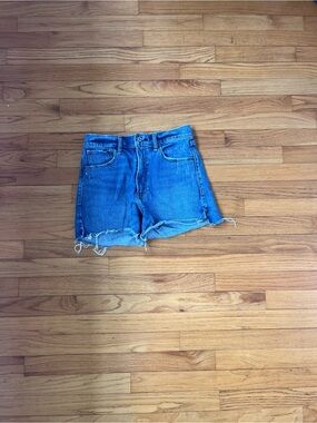 Abercrombie & Fitch Blue Frayed Hem Denim Shorts